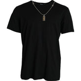 Dolce & Gabbana Black Silver Chain Short Sleeve T-shirt -   -  Dolce & Gabbana.